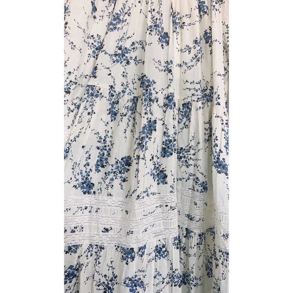 THE GREAT. The Hideaway lace-trimmed floral-print cotton midi dress XS - Picture 8 of 12
